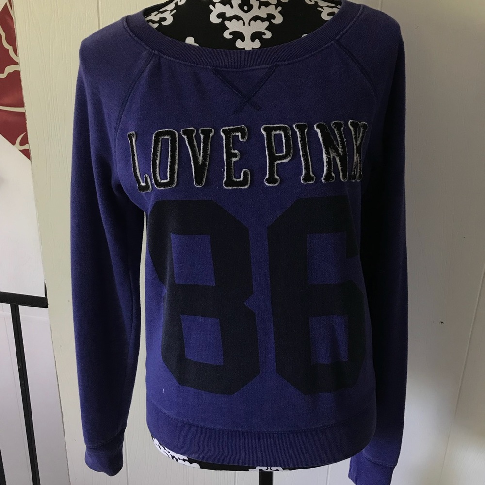dark blue victoria’s secret pink crew neck